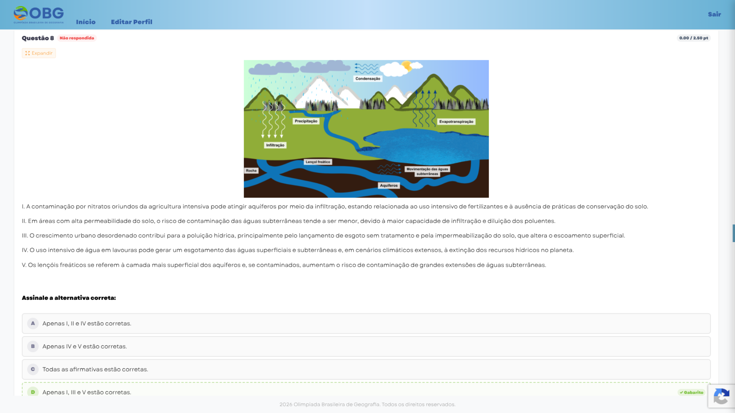 Interface de prova — questão com imagem